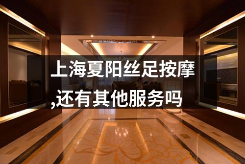 上海夏阳丝足按摩,还有其他服务吗