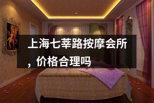 上海七莘路按摩会所,  价格合理吗