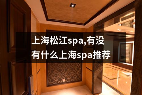 上海松江spa,有没有什么上海spa推荐